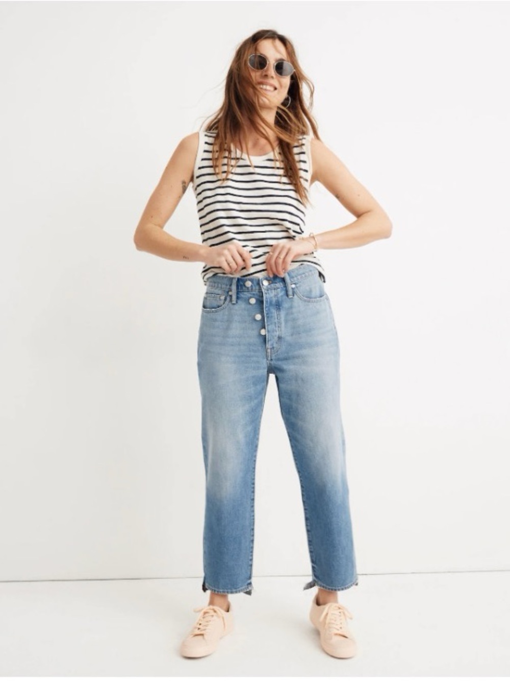 Madewell x ISKO Dad-jeans High-Rise Button-Fly Light Blue Size 25 Women